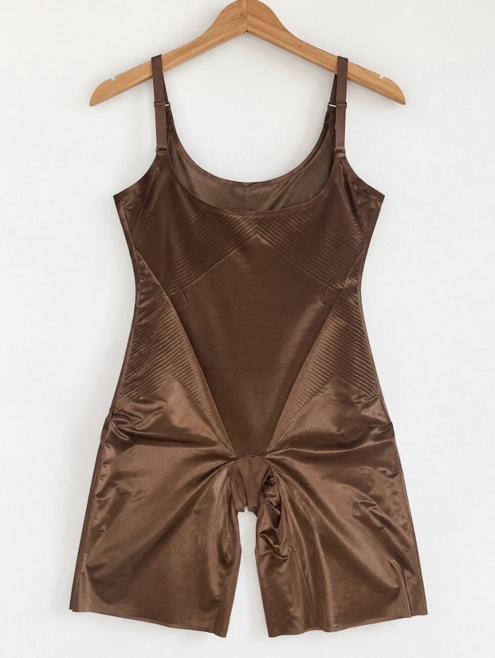SPANX ThinInstincts 2.0 Brown Mid-Thigh Shapewear Bodysuit Size Large